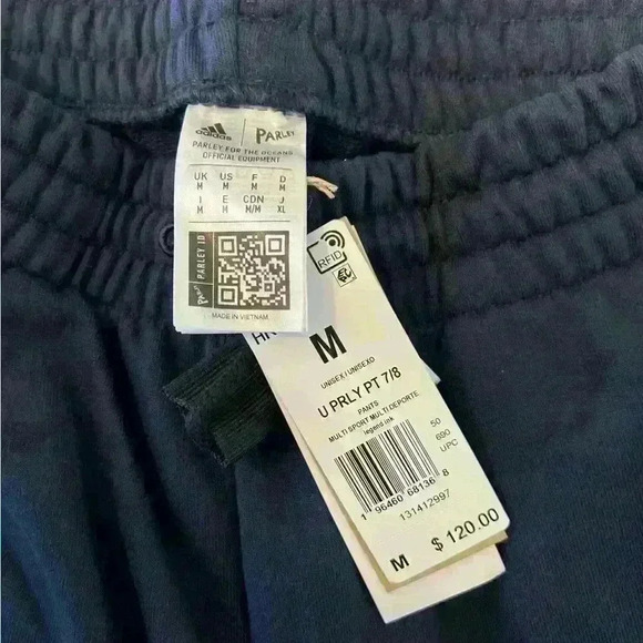 NWT adidas X Parley Pullover Hoodie and Sweatpants Unisex - Medium   Navy Blue - Picture 7 of 10